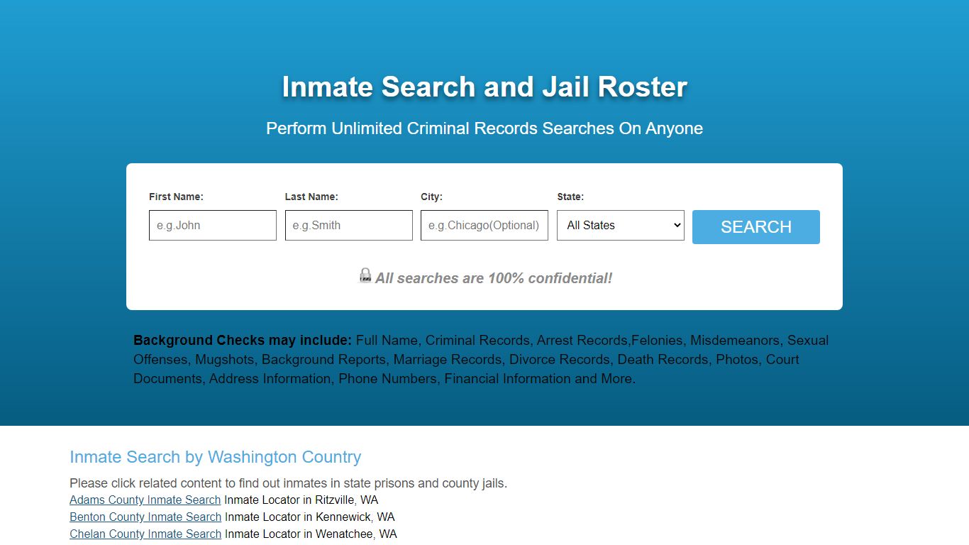 Washington Inmate Search and Jail Roster